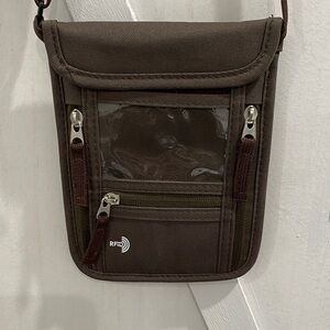Walnew Brown RFID-Blocking Crossbody Bag Canvas 7 Pocket Storage